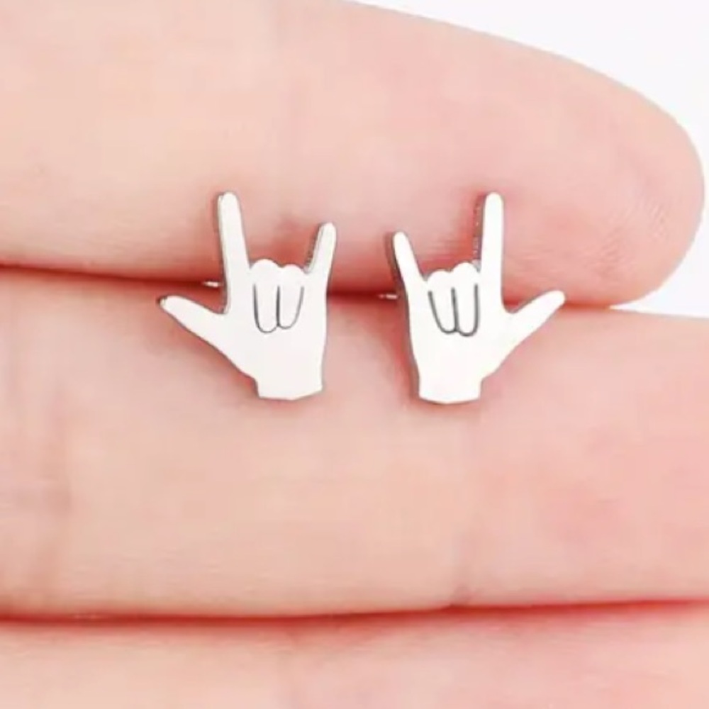 “I love You” Sign Language Stud Earrings